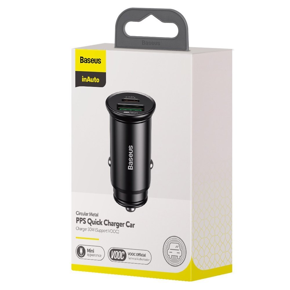 Best Times Round Metal PPS Intelligent Fast Charge Car Charger 30W (VOOC Cersion)