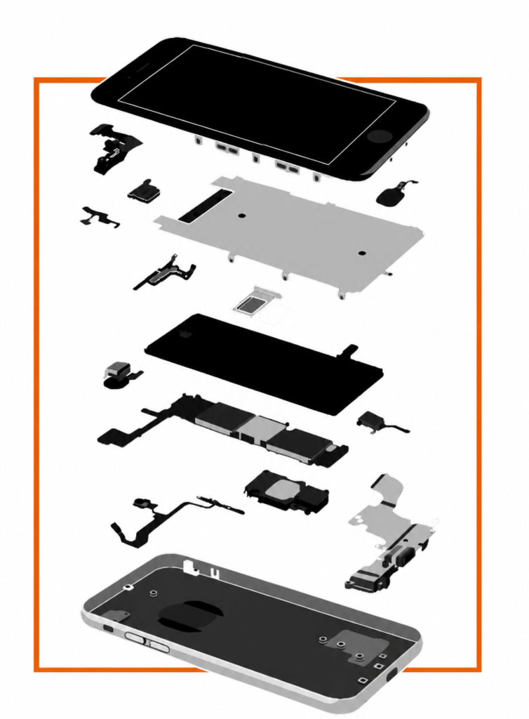 Mobile phone components and repair parts used for professional device repair services in Malta
