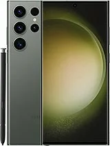 Front view of a Samsung Galaxy S23 Ultra smartphone screen display
